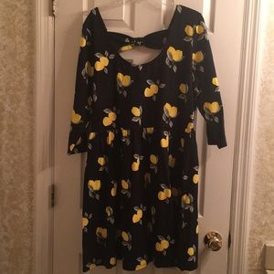 Plus size black and lemon dress